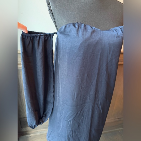 Banana Republic strapless navy dress with attached sleeves size XS tall NWT - Picture 2 of 7